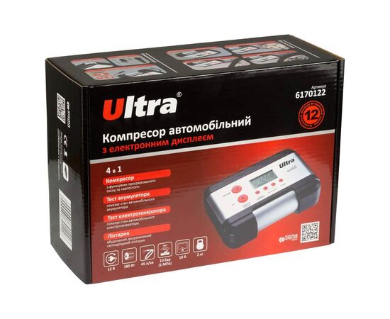 Автомобильный компрессор Ultra 12В 180Вт 10А 45л/мин 10бар (6170122), изображение 10 Автомобильный компрессор Ultra 12В 180Вт 10А 45л/мин 10бар (6170122), изображение 10