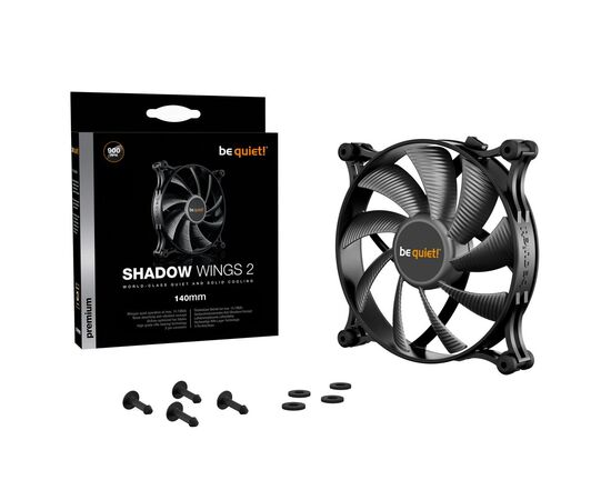Кулер для корпуса Be quiet! Shadow Wings 2 140mm (BL086), изображение 5 Кулер для корпуса Be quiet! Shadow Wings 2 140mm (BL086), изображение 5