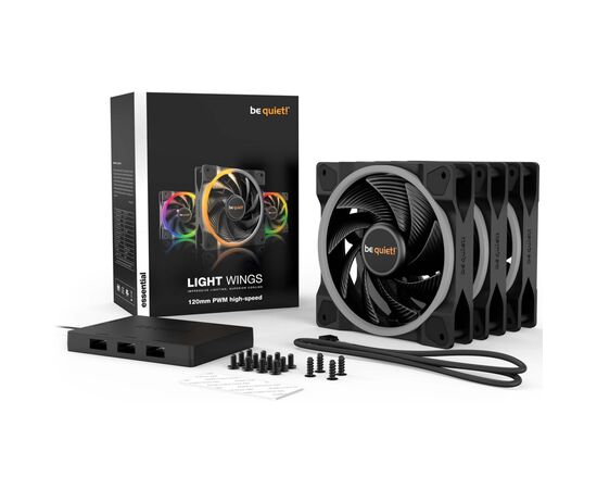 Кулер для корпуса Be quiet! Light Wings 120mm PWM high-speed 3 pcs (BL077), изображение 6 Кулер для корпуса Be quiet! Light Wings 120mm PWM high-speed 3 pcs (BL077), изображение 6