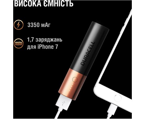 Батарея универсальная Duracell 3350mAh Black/Copper (5000394025592), изображение 3 Батарея универсальная Duracell 3350mAh Black/Copper (5000394025592), изображение 3