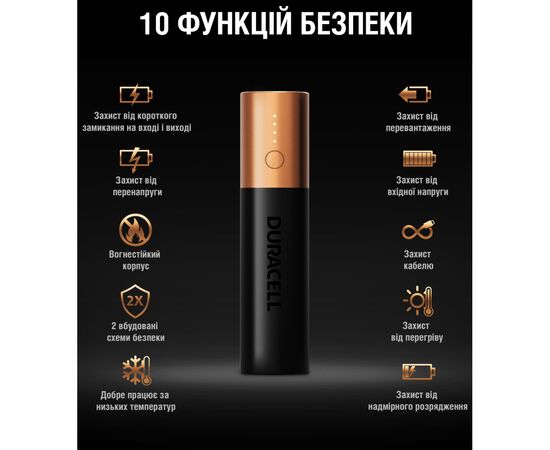 Батарея универсальная Duracell 3350mAh Black/Copper (5000394025592), изображение 6 Батарея универсальная Duracell 3350mAh Black/Copper (5000394025592), изображение 6