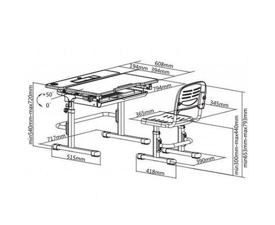 Парта со стулом FunDesk Lavoro Blue (515477), изображение 3 Парта со стулом FunDesk Lavoro Blue (515477), изображение 3