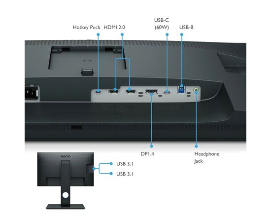 Монитор BenQ SW270C (9H.LHTLB.QPE), изображение 10 Монитор BenQ SW270C (9H.LHTLB.QPE), изображение 10
