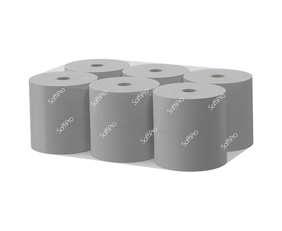Туалетная бумага SoffiPRO Basic макулатурная 180 м 1 слой 12 рулонов (4820003834565)
