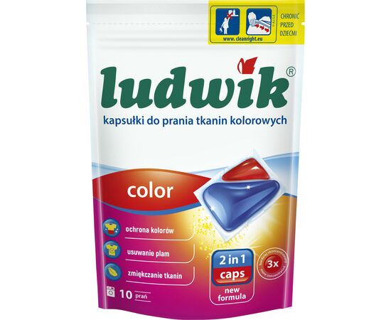 Капсулы для стирки Ludwik Color 2 в 1 для цветных вещей 10 шт. (5900498025699)