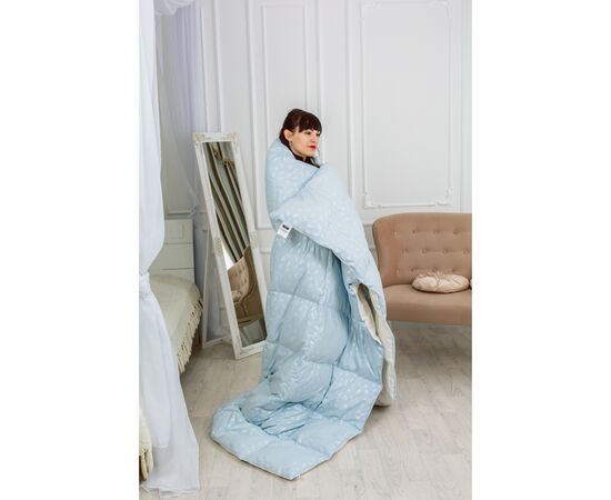 Одеяло MirSon Набор пуховый №2110 Bio-Blue Зима 90% пух одеяло 220х240 + подушка 50х70 упругая (2200003023268), изображение 12