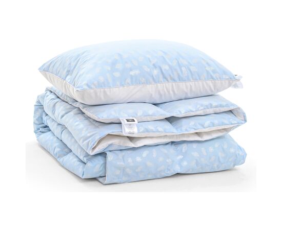 Одеяло MirSon Набор пуховый №2110 Bio-Blue Зима 90% пух одеяло 220х240 + подушка 50х70 упругая (2200003023268), изображение 4
