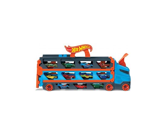 Игровой набор Hot Wheels Грузовик-транспортер "Супергонки" (GVG37), изображение 2 Игровой набор Hot Wheels Грузовик-транспортер "Супергонки" (GVG37), изображение 2