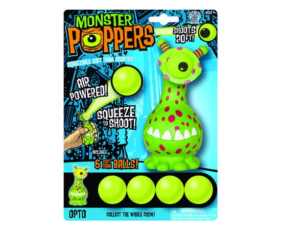 Игровой набор Poppers Способный стрелять зверек Squeeze Монстрик (54705 OPTO зеленый без чубчика), изображение 2 Игровой набор Poppers Способный стрелять зверек Squeeze Монстрик (54705 OPTO зеленый без чубчика), изображение 2