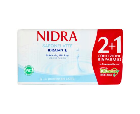 Твердое мыло Nidra с молочными протеинами 3 x 90 г (8003510034406)