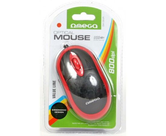 Мишка Omega OM-06V optical red (OM06VR), зображення 5 Мишка Omega OM-06V optical red (OM06VR), зображення 5