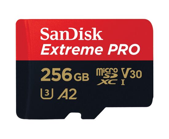 Карта памяти SanDisk 256 GB microSDXC UHS-I U3 Extreme Pro+SD Adapter (SDSQXCD-256G-GN6MA), изображение 2 Карта памяти SanDisk 256 GB microSDXC UHS-I U3 Extreme Pro+SD Adapter (SDSQXCD-256G-GN6MA), изображение 2