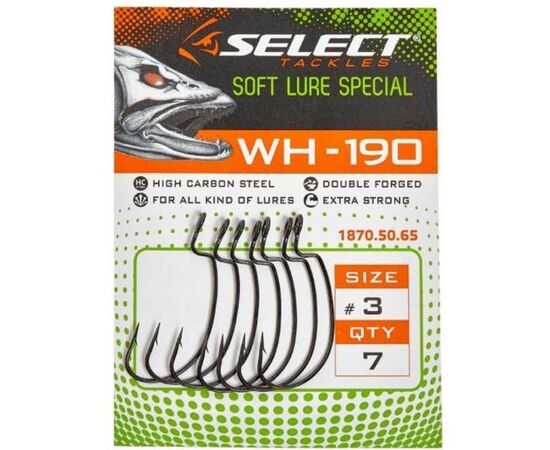 Гачок Select WH-190 2/0 (5 шт/уп) (1870.50.69), зображення 2 Гачок Select WH-190 2/0 (5 шт/уп) (1870.50.69), зображення 2