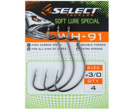 Крючок Select WH-91 5/0 (3 шт/уп) (1870.50.40), изображение 2 Крючок Select WH-91 5/0 (3 шт/уп) (1870.50.40), изображение 2