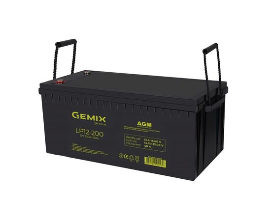 Батарея к ИБП Gemix LP 12В 200 Ач (LP12200), изображение 2 Батарея к ИБП Gemix LP 12В 200 Ач (LP12200), изображение 2