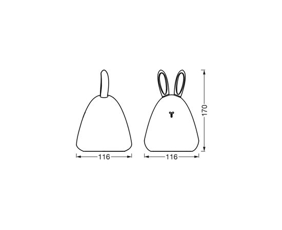 Ночник LEDVANCE NIGHTLUX TOUCH LED 2,5W Rabbit, micro-USB, RGBW (4058075602113), изображение 3 Ночник LEDVANCE NIGHTLUX TOUCH LED 2,5W Rabbit, micro-USB, RGBW (4058075602113), изображение 3
