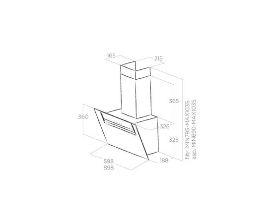 Витяжка кухонна Elica SHEEN-S BL/A/90, зображення 2 Витяжка кухонна Elica SHEEN-S BL/A/90, зображення 2