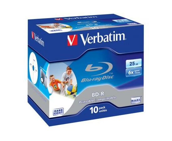 Диск BD Verbatim 25Gb 6x Jewel 10шт Printable (43713)