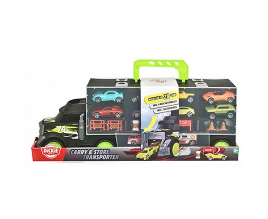 Игровой набор Dickie Toys Трейлер перевозчик авто 4 машинки с аксессуарами 43 см (3747007), изображение 2 Игровой набор Dickie Toys Трейлер перевозчик авто 4 машинки с аксессуарами 43 см (3747007), изображение 2