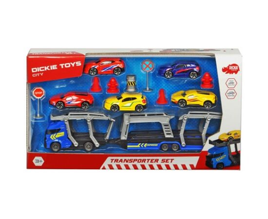 Игровой набор Dickie Toys Автотранспортер с 5 металлическими машинками (3745012), изображение 2 Игровой набор Dickie Toys Автотранспортер с 5 металлическими машинками (3745012), изображение 2