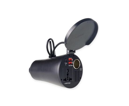 Автомобильный инвертор 12V/220V 150W (300W peak power), USB*2(5V/2.1A) AMiO (AMiO_02469), изображение 3 Автомобильный инвертор 12V/220V 150W (300W peak power), USB*2(5V/2.1A) AMiO (AMiO_02469), изображение 3