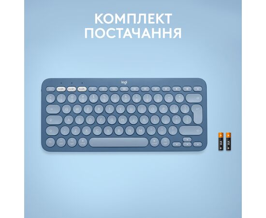 Клавиатура Logitech K380 for MAC Multi-Device Bluetooth UA Blueberry (920-011180), изображение 9 Клавиатура Logitech K380 for MAC Multi-Device Bluetooth UA Blueberry (920-011180), изображение 9