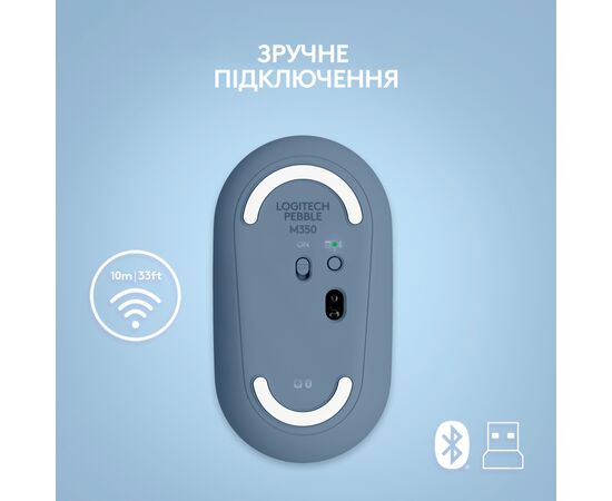 Мышка Logitech M350 Wireless Blueberry (910-006753), изображение 5 Мышка Logitech M350 Wireless Blueberry (910-006753), изображение 5