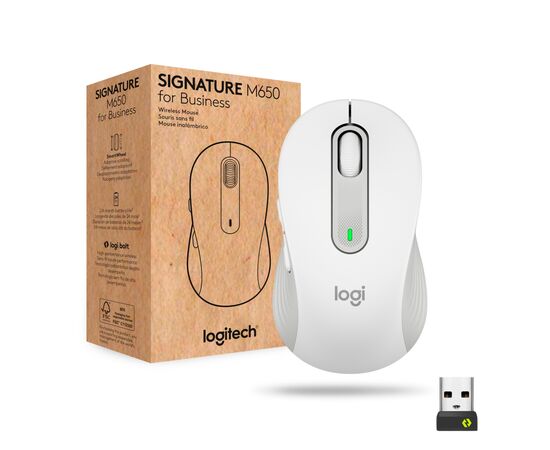 Мышка Logitech Signature M650 L Wireless Mouse for Business Off-White (910-006349)