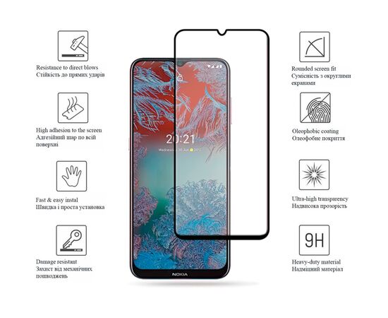 Скло захисне Drobak Nokia G21 (Black) (444472), зображення 2 Скло захисне Drobak Nokia G21 (Black) (444472), зображення 2
