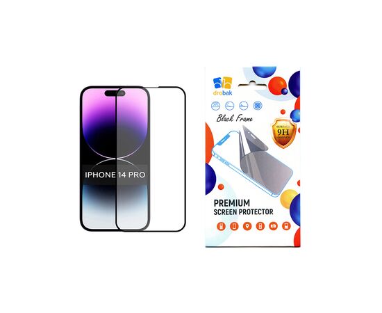 Стекло защитное Drobak Apple iPhone 14 Pro (Black) (505057)