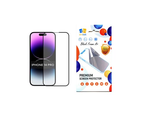 Стекло защитное Drobak Apple iPhone 14 Pro Black Frame A+ (505056)