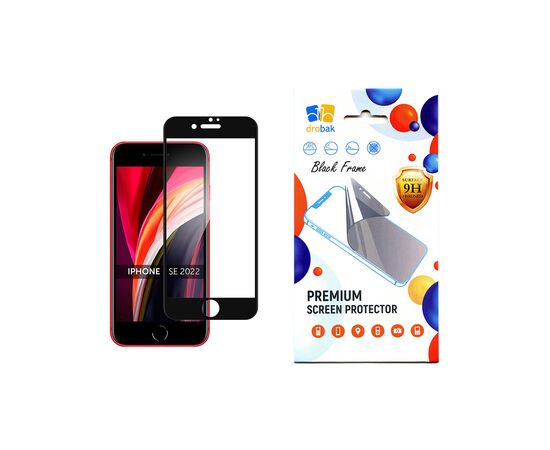 Стекло защитное Drobak Apple iPhone SE 2022 (Black) (505047)