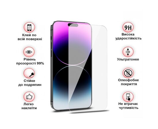 Стекло защитное BeCover Apple iPhone 14 Pro Max 3D Crystal Clear Glass (708087), изображение 3 Стекло защитное BeCover Apple iPhone 14 Pro Max 3D Crystal Clear Glass (708087), изображение 3