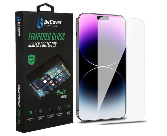 Скло захисне BeCover Apple iPhone 14 Pro Max 3D Crystal Clear Glass (708087)