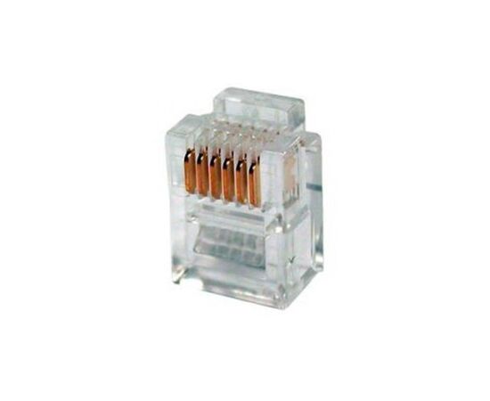 Коннектор Eserver RJ12 6P6С, уп. 100шт (WT-6001D), изображение 2 Коннектор Eserver RJ12 6P6С, уп. 100шт (WT-6001D), изображение 2