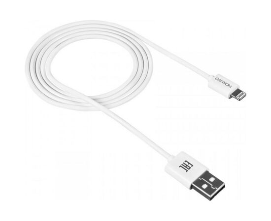 Дата кабель USB 2.0 AM to Lightning 1.0m White Canyon (CNE-CFI1W)