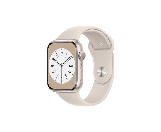 Смарт-годинник Apple Watch Series 8 GPS 45mm Starlight Aluminium Case with Starlight Sport Band - Regular (MNP23UL/A)
