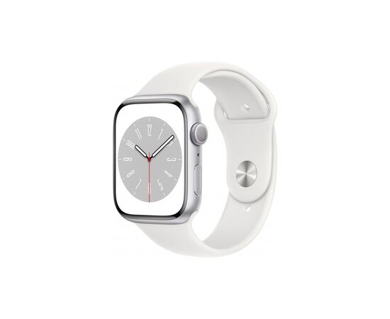 Смарт-годинник Apple Watch Series 8 GPS 45mm Silver Aluminium Case with White Sport Band - Regular (MP6N3UL/A)