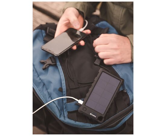 Батарея универсальная Sandberg 10000mAh, Outdoor IP66, Solar Panel 5V/300mA, USB-C, Micro-USB, USB-A, 5V/3A Max (420-53), изображение 2 Батарея универсальная Sandberg 10000mAh, Outdoor IP66, Solar Panel 5V/300mA, USB-C, Micro-USB, USB-A, 5V/3A Max (420-53), изображение 2