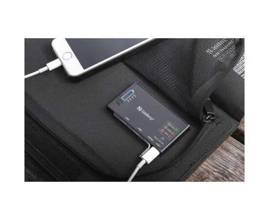 Батарея универсальная Sandberg 10000mAh, Solar Charger 21W, PD/18W, QC/3.0, USB-C, USB-A*2 (420-55), изображение 5 Батарея универсальная Sandberg 10000mAh, Solar Charger 21W, PD/18W, QC/3.0, USB-C, USB-A*2 (420-55), изображение 5