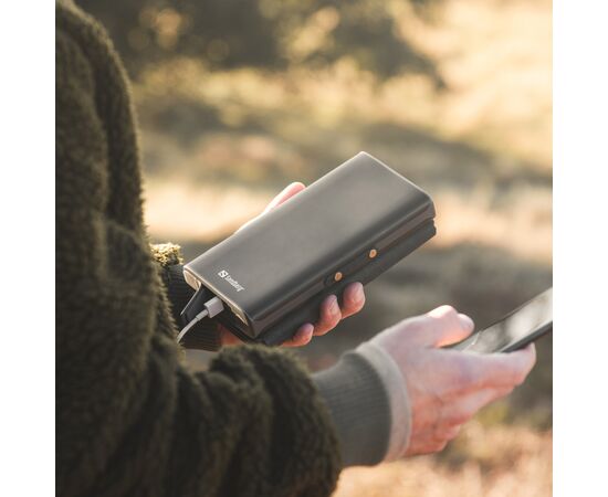 Батарея универсальная Sandberg 25000mAh, Solar 4-Panel/8W, USB-C input/output(18W max), USB-A*2/3A(Max) (420-56), изображение 5 Батарея универсальная Sandberg 25000mAh, Solar 4-Panel/8W, USB-C input/output(18W max), USB-A*2/3A(Max) (420-56), изображение 5