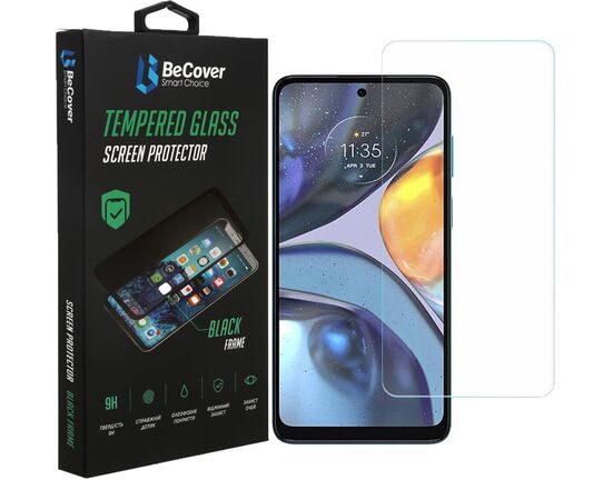 Стекло защитное BeCover Motorola Moto G22 3D Crystal Clear Glass (708093)