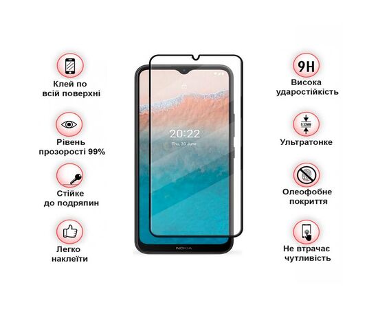 Стекло защитное BeCover Nokia C21 Plus Black707838 (708145), изображение 3 Стекло защитное BeCover Nokia C21 Plus Black707838 (708145), изображение 3