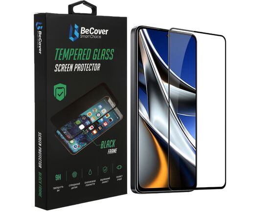 Стекло защитное BeCover Poco X4 Pro 5G Black (708149)