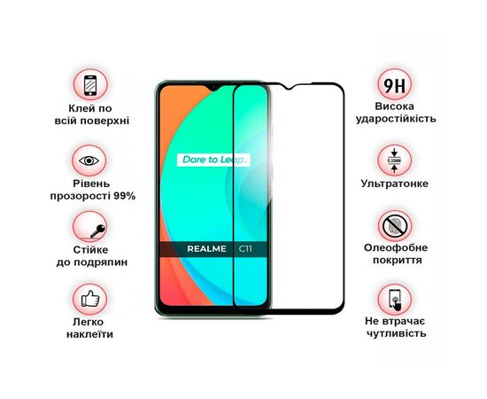 Скло захисне BeCover Realme C11 2021 Black (708153), зображення 3 Скло захисне BeCover Realme C11 2021 Black (708153), зображення 3