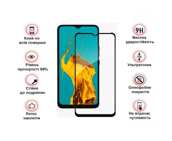 Стекло защитное BeCover Tecno Spark Go 2022 (KG5m) Black (708165), изображение 3