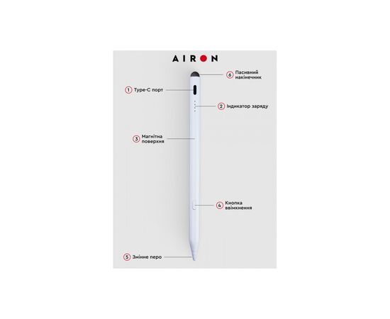 Стилус AirOn AirPen 2 для емкостного дисплея (6126755803226), изображение 4 Стилус AirOn AirPen 2 для емкостного дисплея (6126755803226), изображение 4