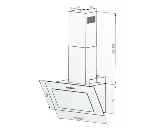 Вытяжка кухонная Interline ROCK BL A/60 PB/2/T, изображение 6