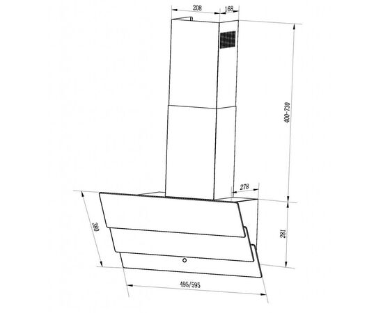 Вытяжка кухонная Interline FLY BL A/60/GL/T (FLYBLA/60/GL/T), изображение 3 Вытяжка кухонная Interline FLY BL A/60/GL/T (FLYBLA/60/GL/T), изображение 3