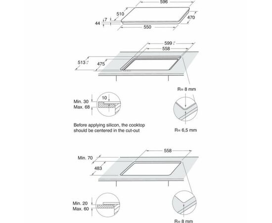 Варочная поверхность Hotpoint-Ariston HAGS61FWH, изображение 3 Варочная поверхность Hotpoint-Ariston HAGS61FWH, изображение 3
